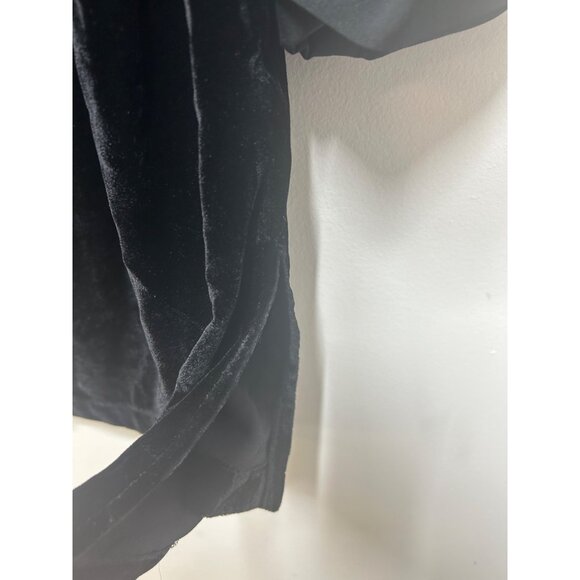 J Jill Black Velvet 3/4 Sleeve Top Rolled Cuffs Side split seams XL - Picture 2 of 8